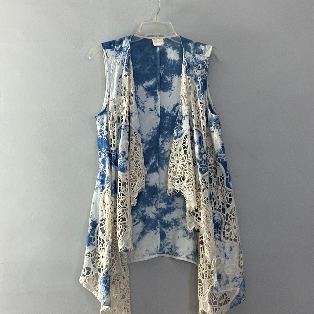 Chicos Tie Dye and Lace Vest